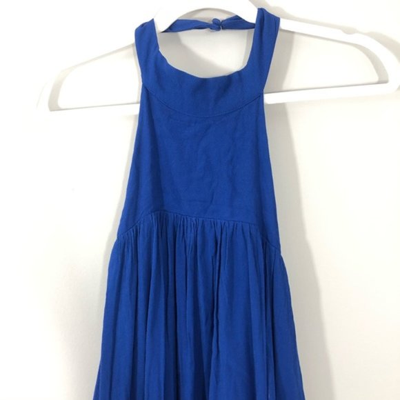NWT VICI Blue Halter Tierded Ruffle Midi Dress - Picture 5 of 8